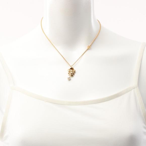 Louis Vuitton Vivienne Necklace Gold Plated Fake Pearl White - Picture 6 of 7